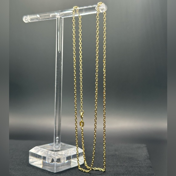 24” 1.7mm. Solid 14K Yellow Gold D/C Forzentina Chain Necklace - Picture 4 of 17